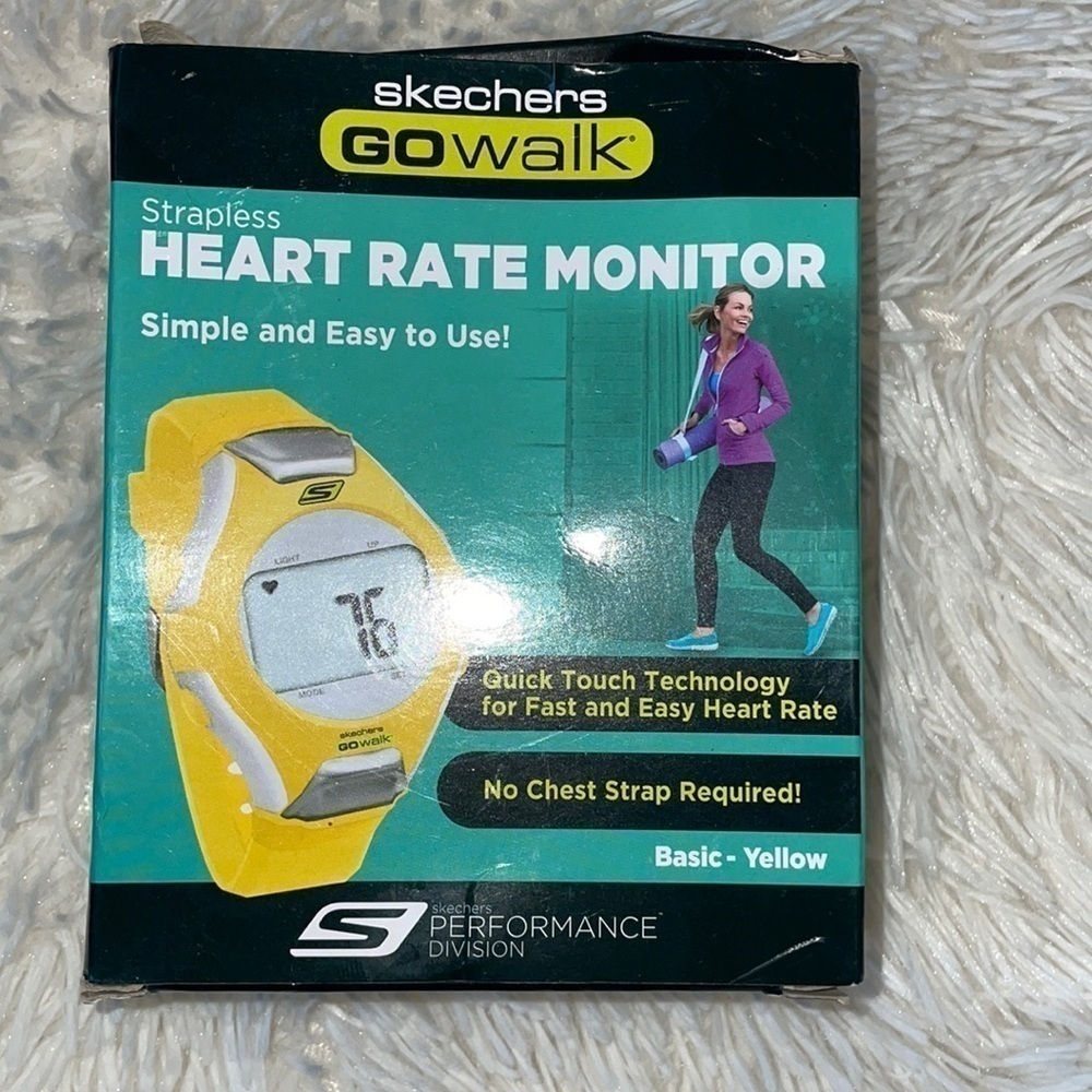 NWT Sckechers GO Walk Heart Rate Monitor Watch Yellow.